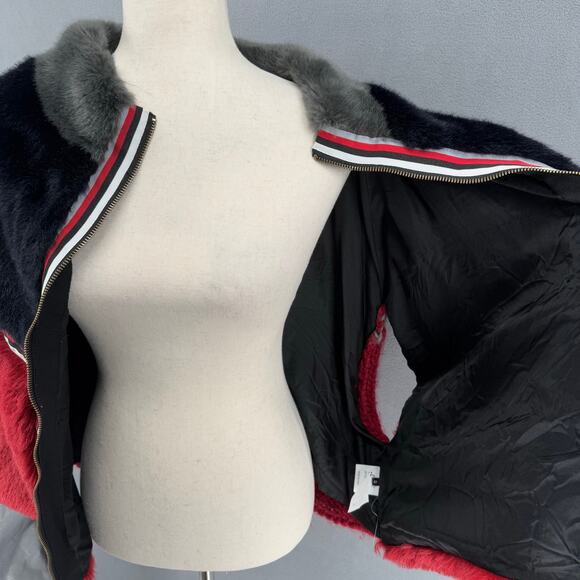 OF Handmade Alpaca Wool Blend Drop Shoulder Vest S Red Black Artsy Sustainable - Picture 9 of 15